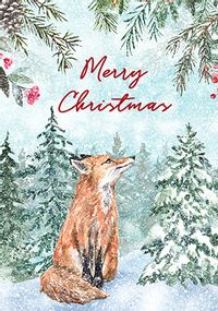 Christmas Fox Traditional Card