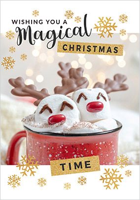 Magical Christmas Reindeer Mug Card