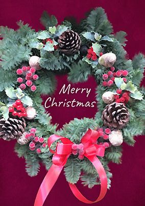 Merry Christmas Wreath Card