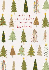 Darling Husband Christmas Tree Card