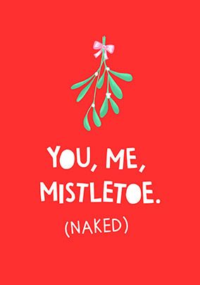 You Me Mistletoe Christmas Card