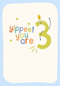 Tap to view You are 3 Candle Birthday Card