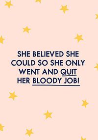 Tap to view She Quit Her Bloody Job Resignation Card
