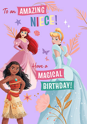 Disney Princesses Niece Birthday Card