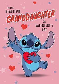 Tap to view Stitch Granddaughter Valentine's Day Card