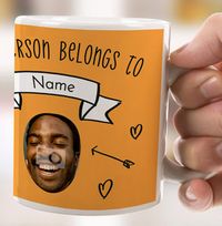 Just A Crush Orange Photo Upload Personalised Mug