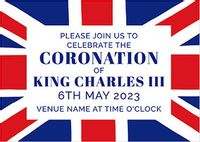 Coronation Union Jack Party Invitation Postcard