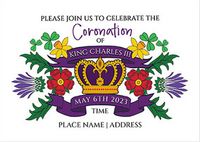 Coronation Crown Party Invitation Postcard