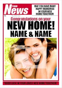 Tap to view Your News - New Home Together Personalised Card