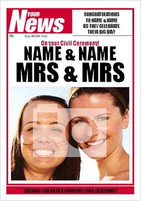 Your News - Civil Ceremony Female Wedding Card