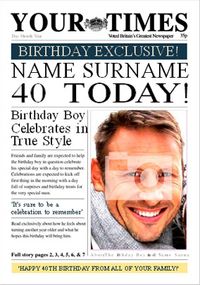 Tap to view Spoof Newspaper - Your Times His 40th