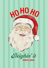 Tap to view Retro Santa Sleighin' it Christmas Card