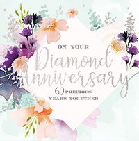 Diamond Anniversary Floral Card