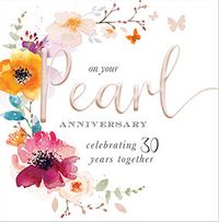 Pearl Anniversary Floral Card
