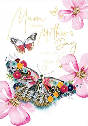 Azalea Butterflies Mum Mother's Day Card