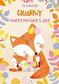 Fox and Cub Granny Mother's Day Card