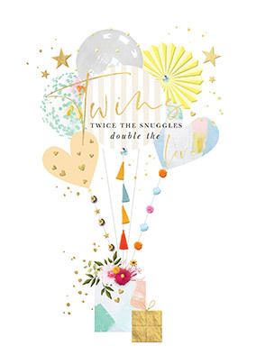 Twins Twice The Snuggles New Baby Card