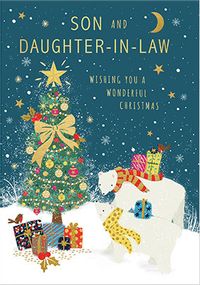 Son and Daughter in law Polar Bear Christmas Card