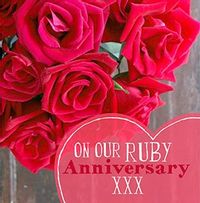 Tap to view Wedding Anniversary Card - Ruby 40
