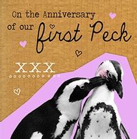 Tap to view Our First Peck Anniversary Card