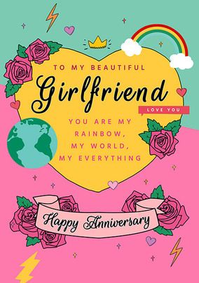 Beautiful Girlfriend Anniversary Card