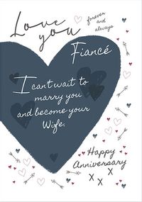 Tap to view Love You Fiancé Anniversary Card