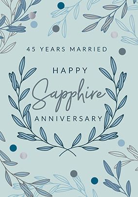 45 Years Sapphire Anniversary Card