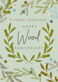 5 Years Sapphire Wood Card