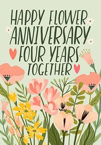 Tap to view 4 Years Flower Anniversary Card