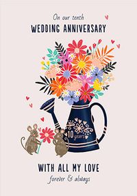 Tenth Wedding Anniversary Card