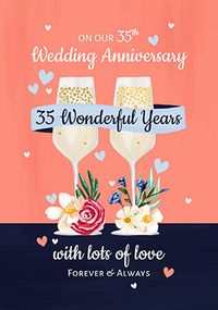 Tap to view 35th Wedding Anniversary Champagne Card