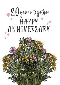 Tap to view 20th Anniversary Floral Card