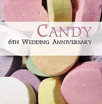 Tap to view 6th Wedding Anniversary Card - Candy