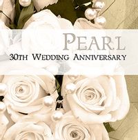 30th Wedding Anniversary Card - Pearl