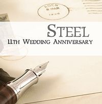 11th Wedding Anniversary Card - Steel