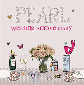Cupcake & Wellies Pearl Wedding Anniversary Card