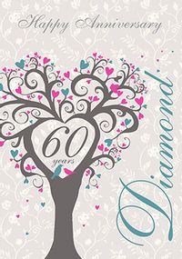 Tap to view Diamond Wedding Anniversary Card - Lovetree