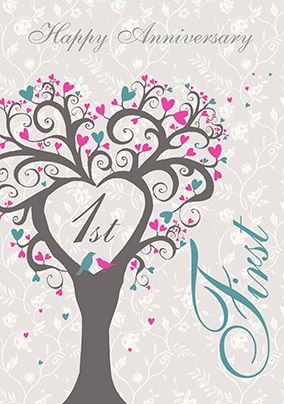 First Wedding Anniversary Card - Lovetree