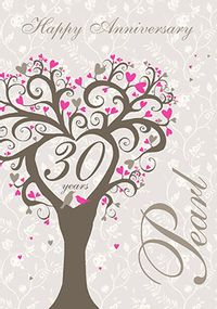 Pearl Wedding Anniversary Card - Lovetree