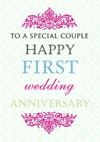 Tap to view First Wedding Anniversary Card - Truly Madly Deeply