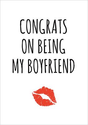Congrats on Being my Boyfriend Valentine's Card