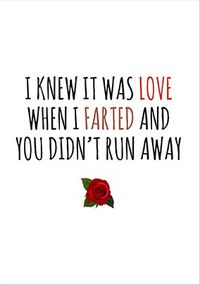 You Didn't Run Away Valentine's Card