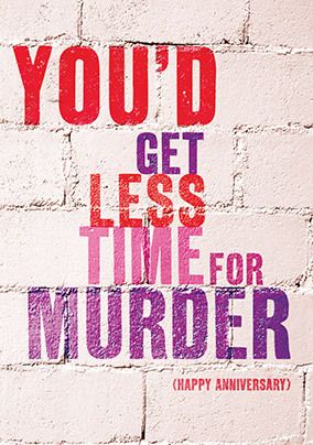 Less time for Murder Anniversary Card