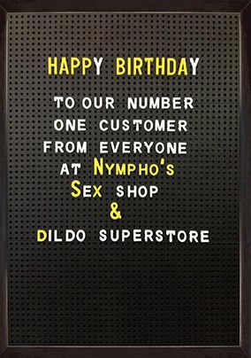 From Everyone at Nympho's Sex Shop Card