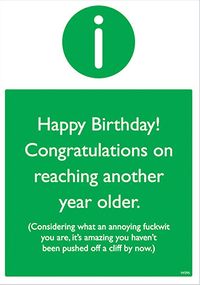 Reaching Another Year Birthday Card