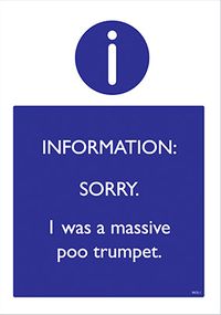 Massive Poo Trumpet Sorry Card