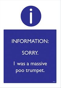 Tap to view Massive Poo Trumpet Sorry Card