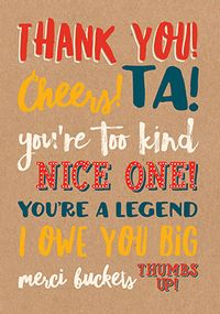 You're a Legend Thank You Card