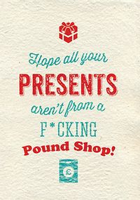 Pound Shop Gifts Christmas Card