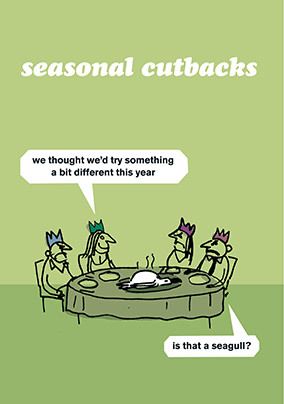 Seasonal Cutbacks Christmas Card
